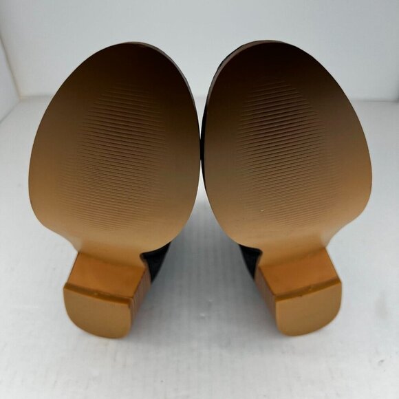 Womens Black Reptile Cut Out Almond Toe Booties Slip Size 8 Ankle Boots - Picture 8 of 9